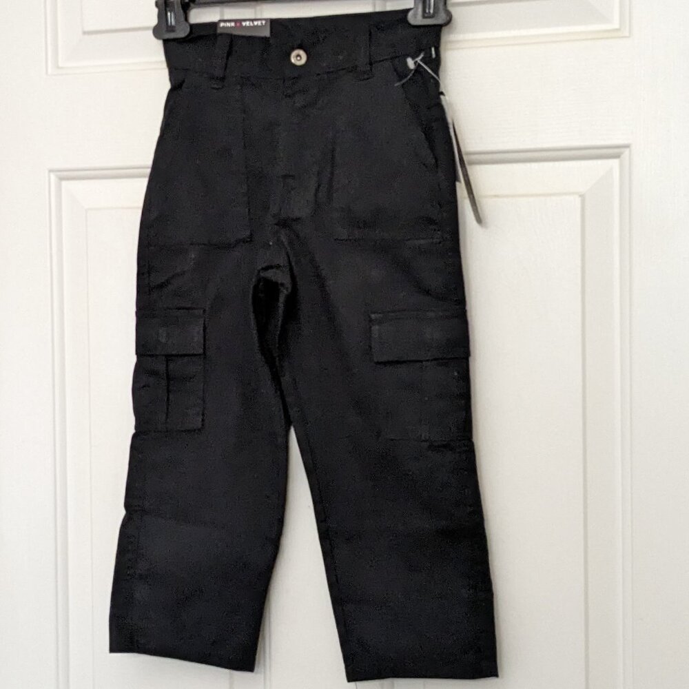 Pink Velvet Girl's / Boy's Cargo Pants Size 4 Black NWT
